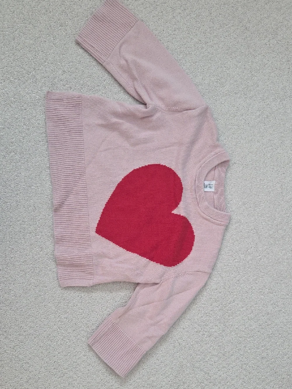 GAP Pink Sweater with Red Heart